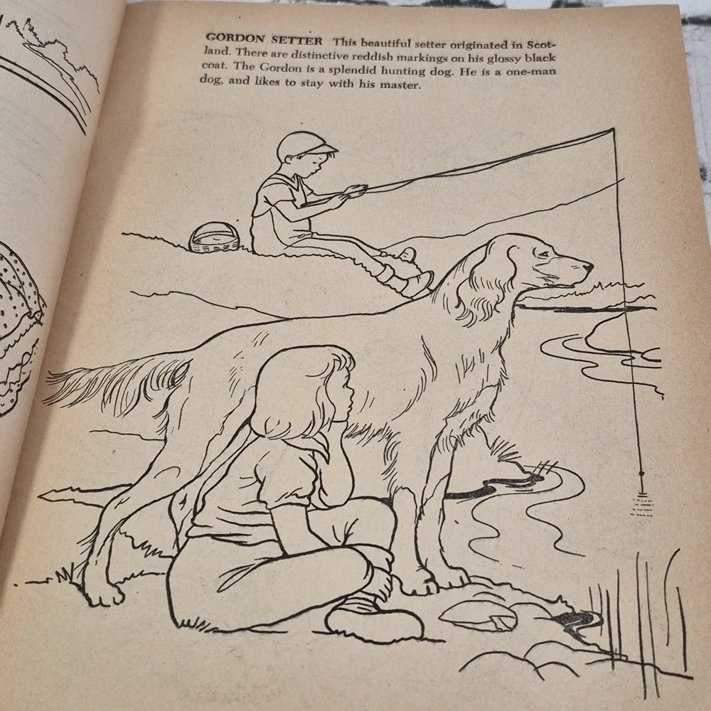 Dogs watkins strathmore coloring book Vintage 1960's Unmarked